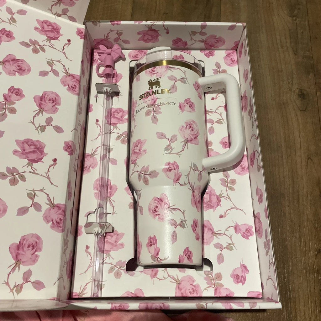 Stanley x LoveShackFancy Ribbon Rosa 40oz Quencher Tumbler | Limited Edition | New Authentic