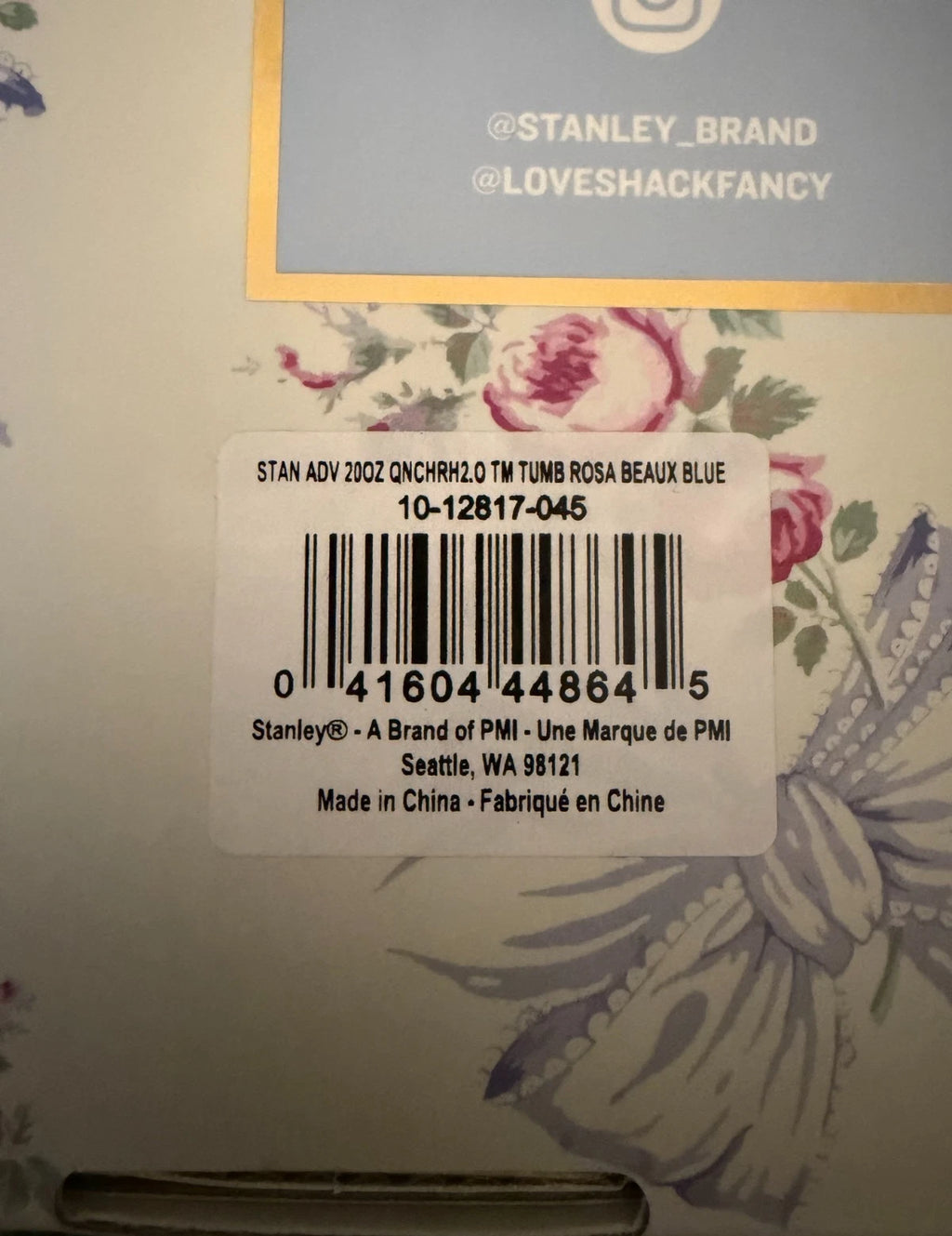 Stanley x LoveShackFancy Holiday Quencher FlowState Tumbler 20oz – Rosa Beaux Blue – Limited Edition – New – Fast Shipping