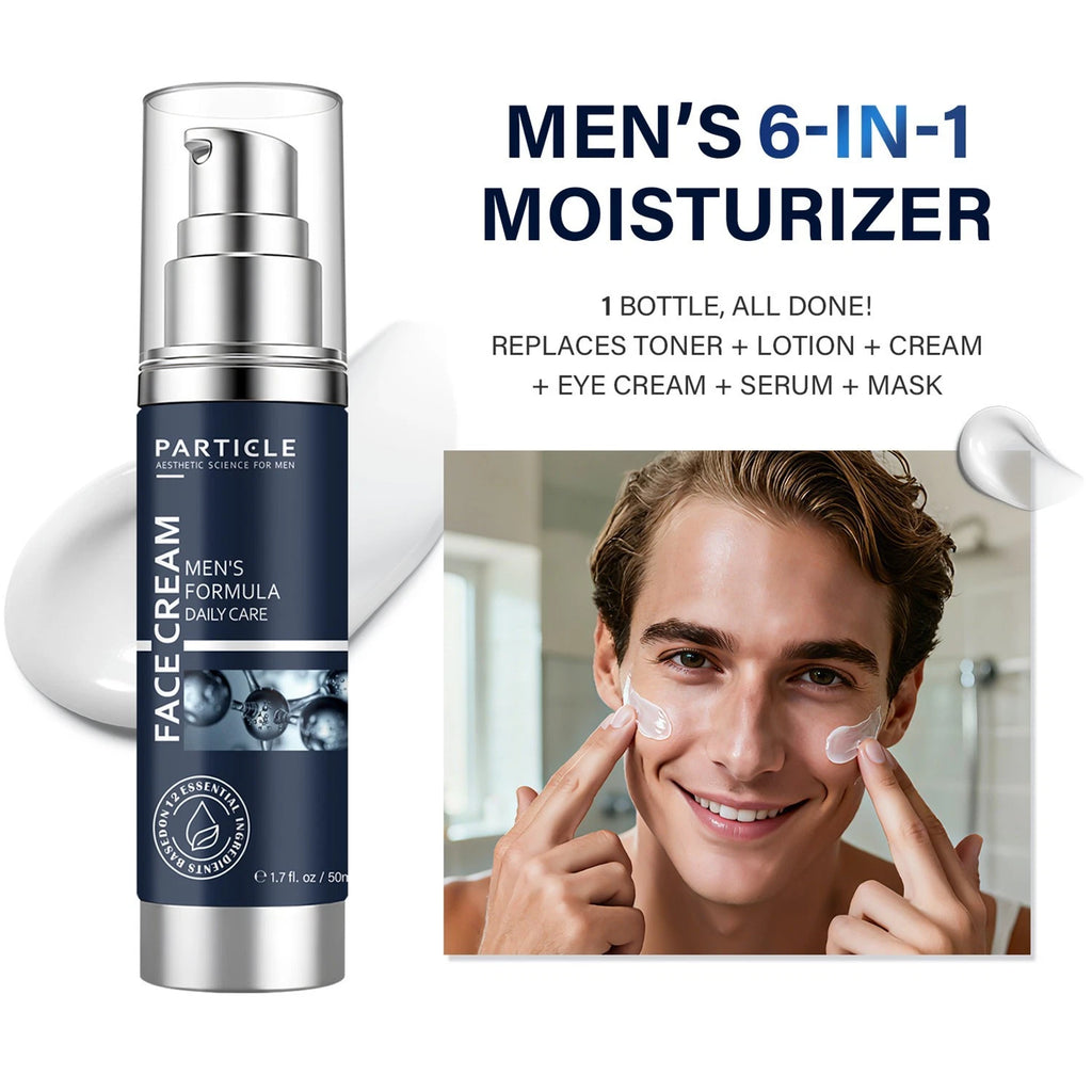 Particle Face Cream for Men 6-in-1 Anti Aging Moisturizer 2.5 oz / 75ml – Dark Spots, Eye Bags & Wrinkle Care