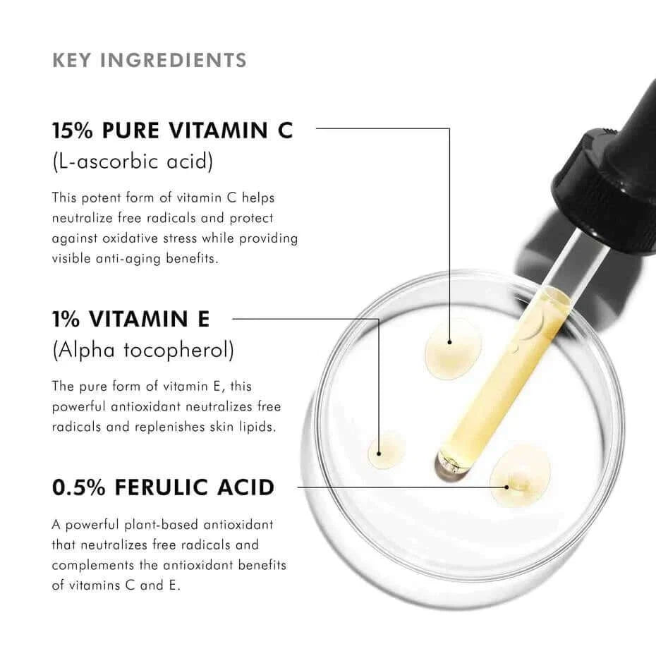 SkinCeuticals C E Ferulic Vitamin C Serum 30 mL (1 fl oz) – 15% L-Ascorbic Acid