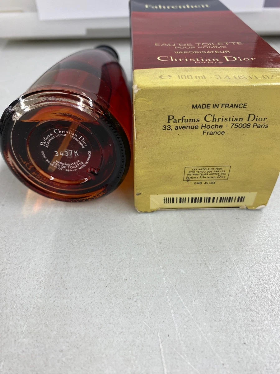 Christian Dior Fahrenheit Eau de Toilette for Men 3.4 oz / 100ml Spray