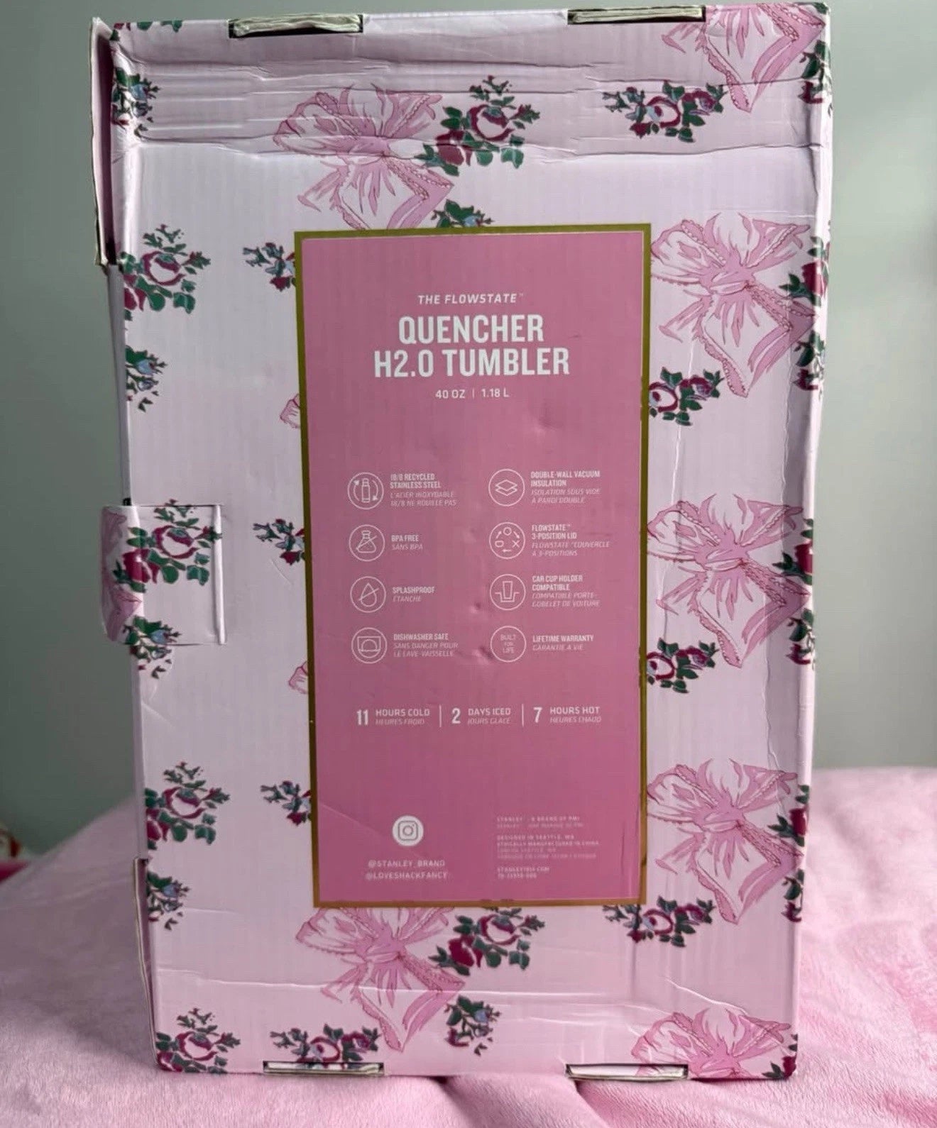 Stanley x LoveShackFancy FlowState Quencher 40oz Tumbler – Limited Edition – Floral Print – Reusable Straw – New – Fast Shipping