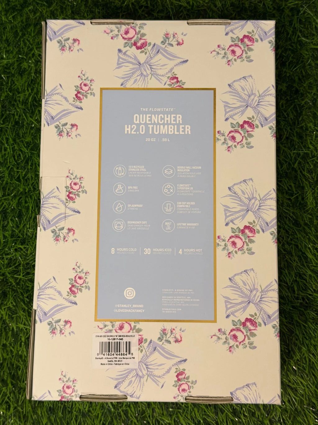 Stanley x LoveShackFancy Holiday Quencher FlowState Tumbler 20oz – Rosa Beaux Blue – Limited Edition – New – Fast Shipping