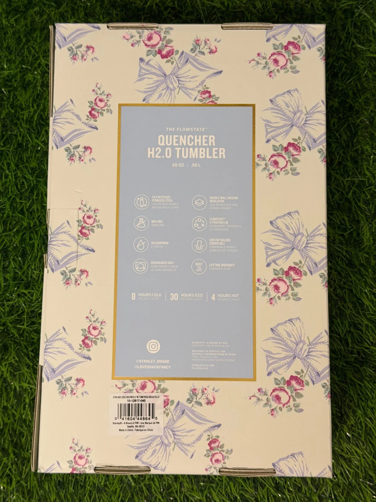 Stanley x LoveShackFancy Holiday Quencher FlowState Tumbler 20oz – Rosa Beaux Blue – Limited Edition – New – Fast Shipping